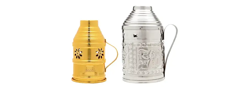 MYA Saray small hookah wind cover next to Egyptian traditional style wind cover