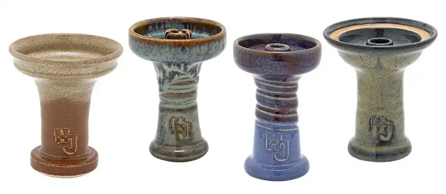 Various styles of HookahJohn bowls shown together