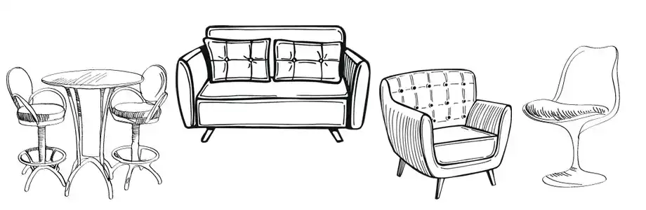 Illustration of various seating options