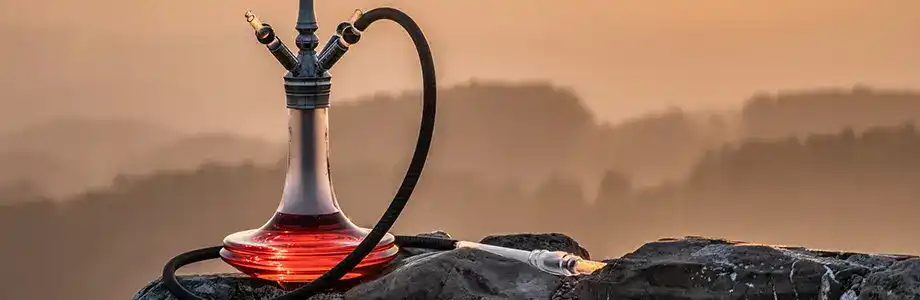 Close up of hookah on mountain top