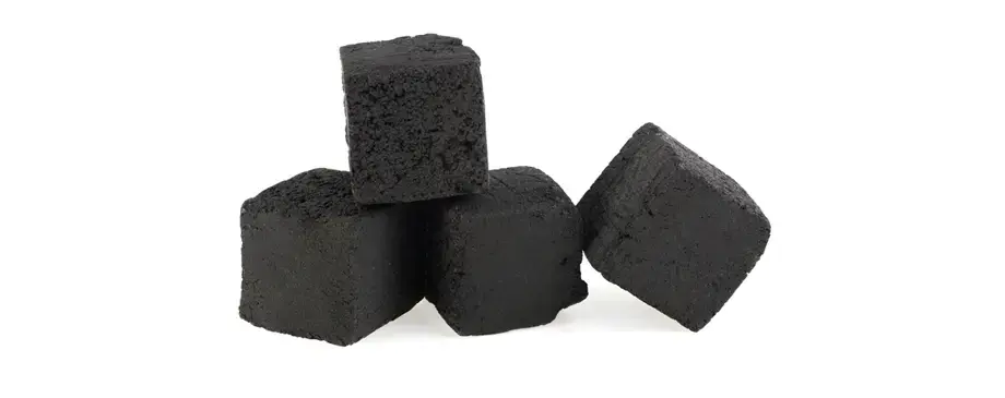 Pieces of natural coconut hookah charcoal